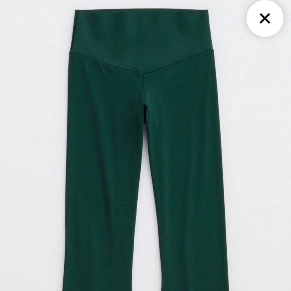 Aerie green flare leggings